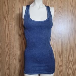 Baobei HUG: The Perfect Postpartum Tank - Blue Ribbed Long Tank Top
